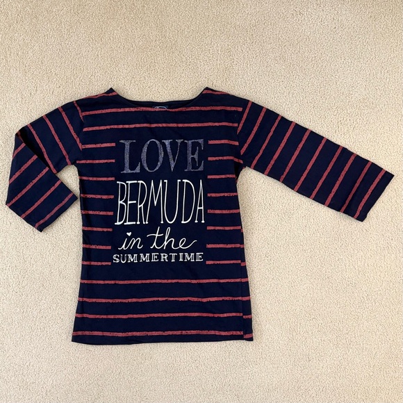 Authentic Bermuda 3/4 Sleeve Boatneck Nautical Cotton Tee - Picture 8 of 8